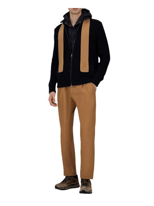 Hooded cardigan HERNO | MC000195U702729290 BLU SCURO